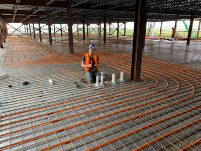 Floor heating install